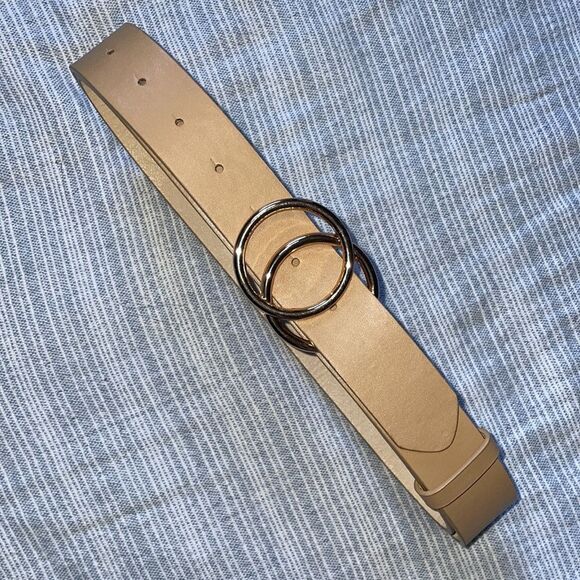 SHEIN Double O-Ring Buckle Faux Leather Belt - Camel - FREE with any purchase - Picture 2 of 10
